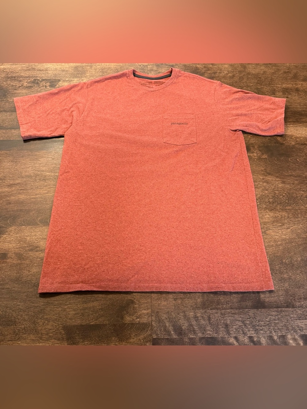 Patagonia Men’s Short-Sleeve Pocket Tee — Coral Red Heather Responsibili-Tee